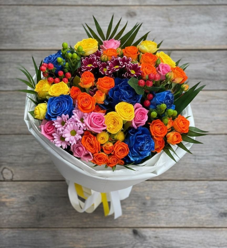 Букет цветов из: Розы и Хризантемы в Кирове