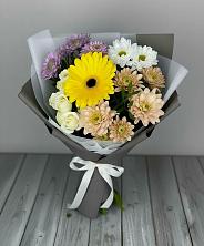 Букет цветов из:  Розы, Герберы и Хризантемы в Кирове