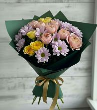 Букет цветов из:  Хризантемы и Розы #REPLACE_PRED# Кирове