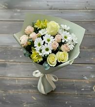 Букет цветов из:  Альстромерии, Розы и Хризантемы в Кирове
